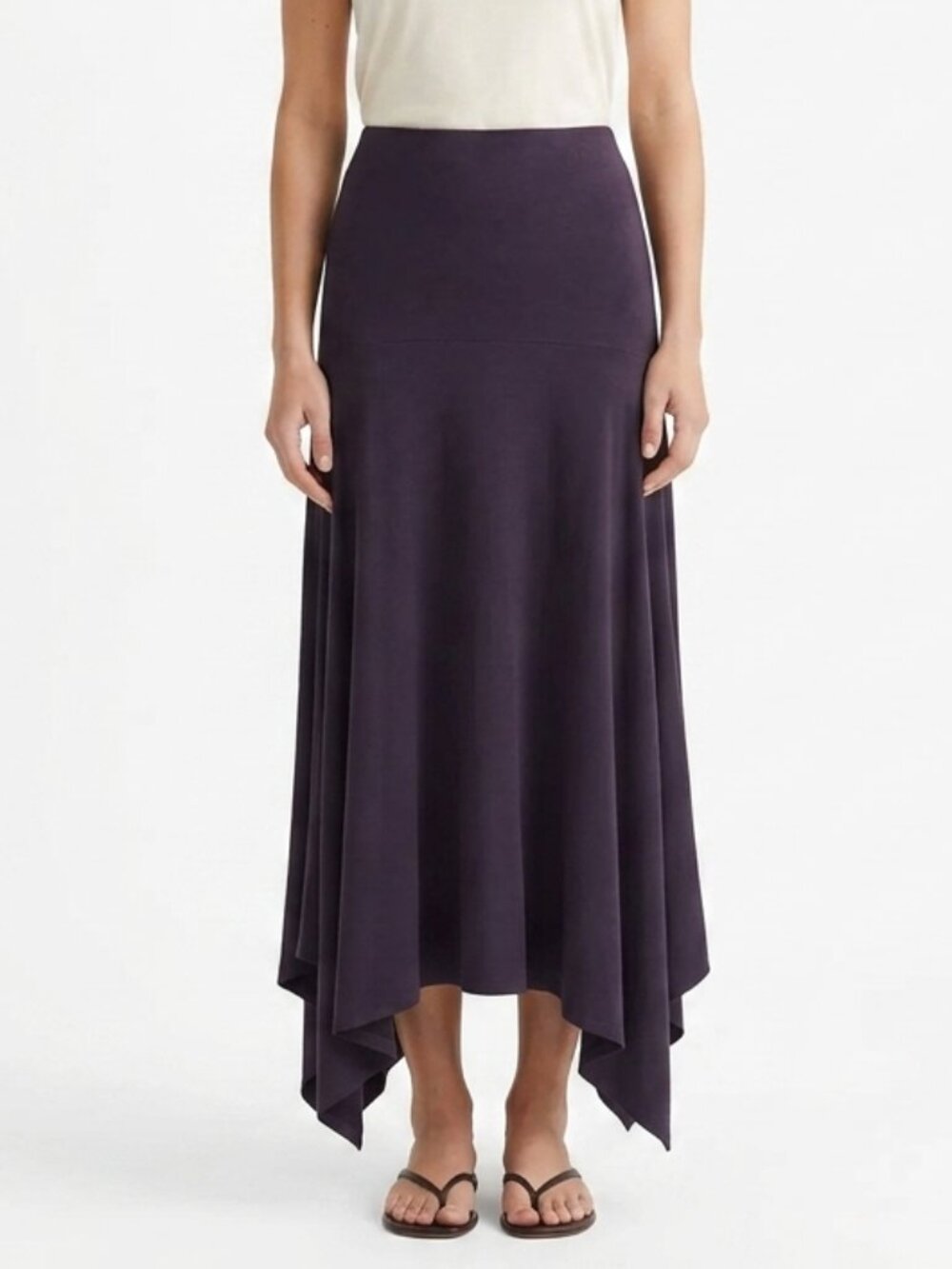 Sympli The Best Heavyweight Stretch Handkerchief Hem Midi Skirt- Sz. 2